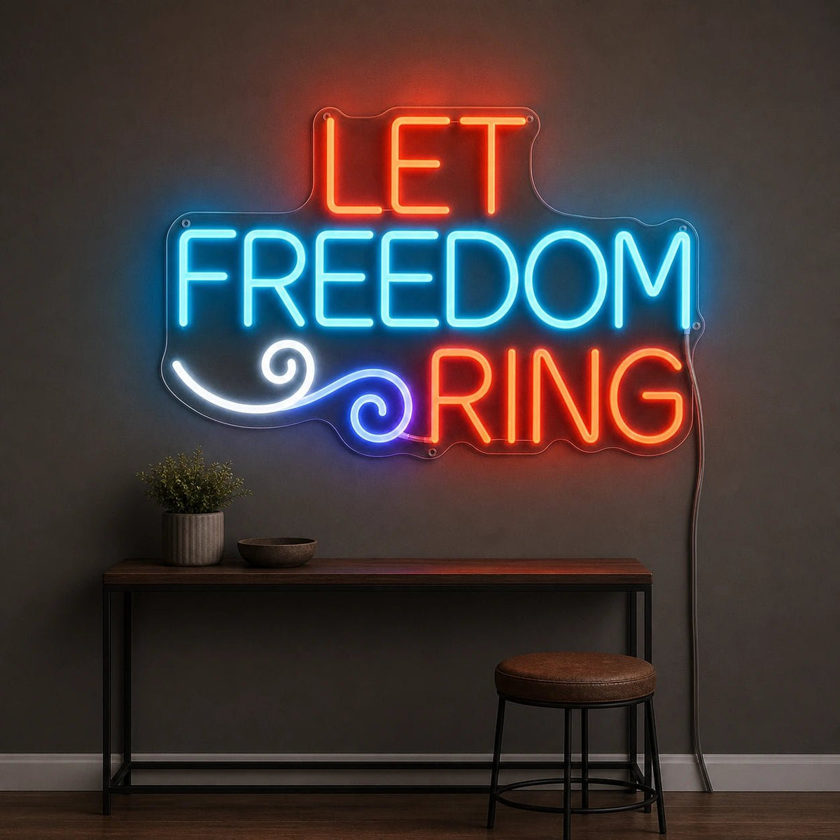 Let Freedom Ring LED Neon Sign Man Cave Neon Sign - Shineneon