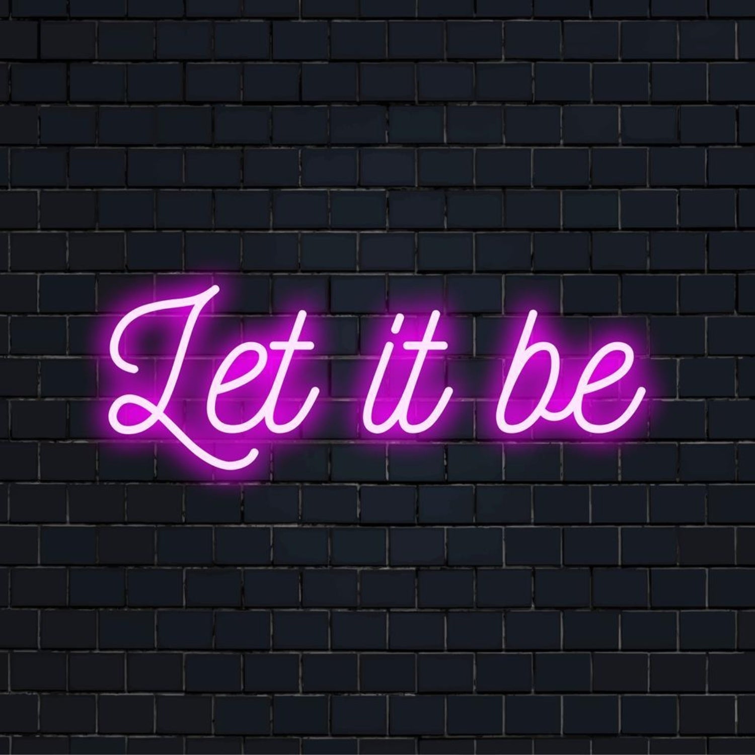 Let It Be Pink Purple Led Neon Sign For Cafe Bar Wall Decor - Shineneon