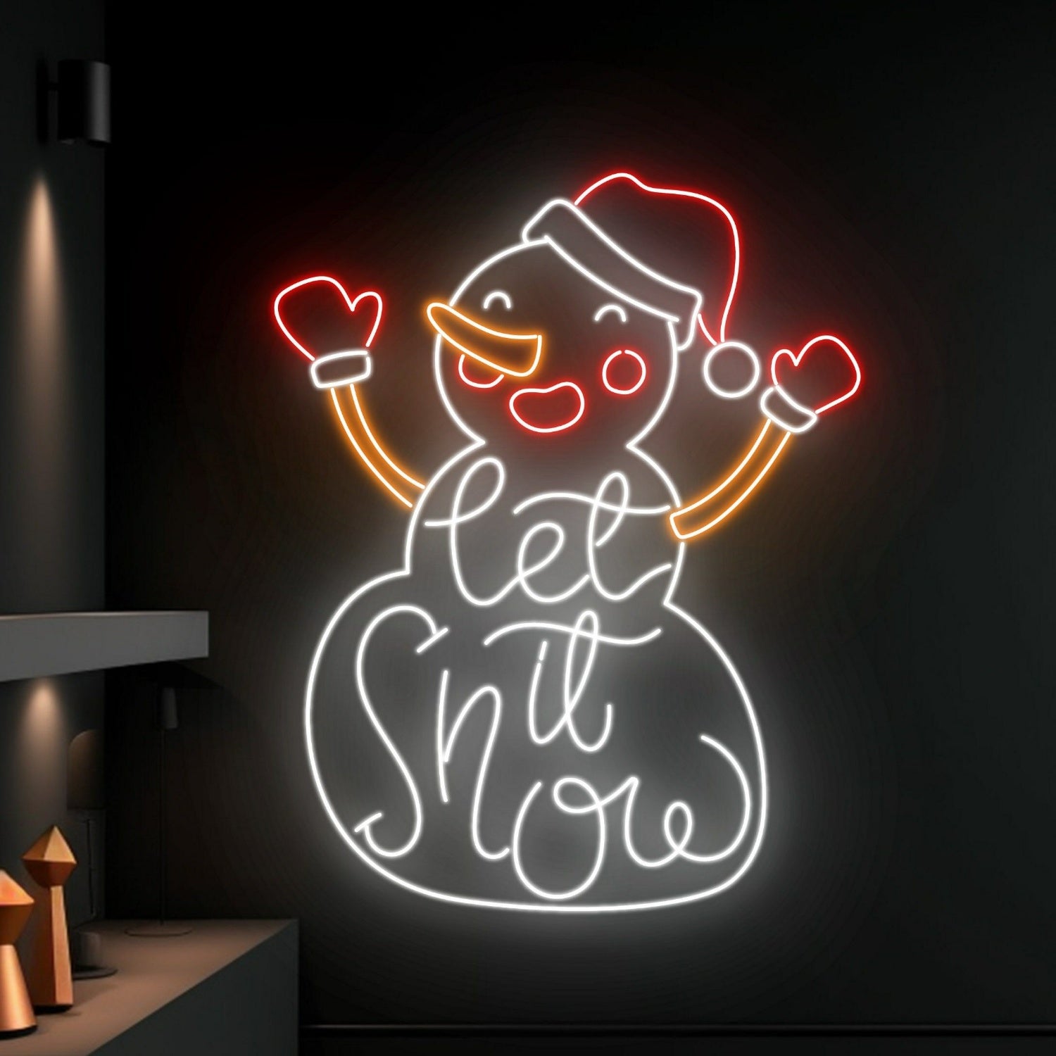 Let It Snow Snowman Led Sign Christmas Neon Light | Shineneon