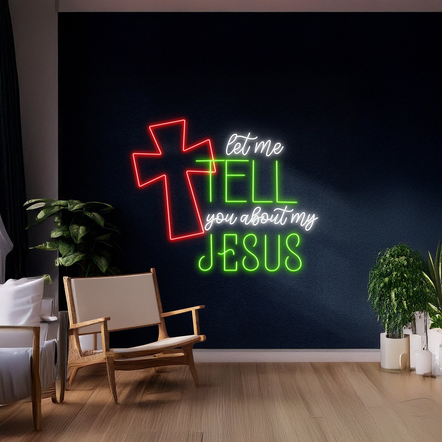 Let Me Tell You About My Jesus Cross Neon Sign | Shineneon