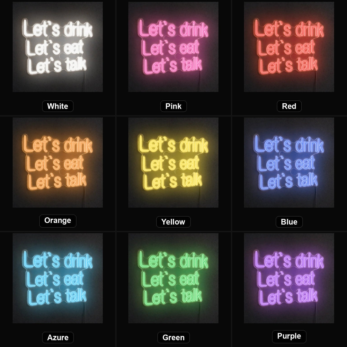 Let S Drink Lets Eat Talk LED Neon Sign - Shineneon