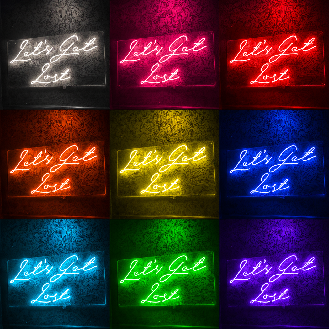 Let S Get Lost Room Decor LED Neon Sign - 05 Color Grid
