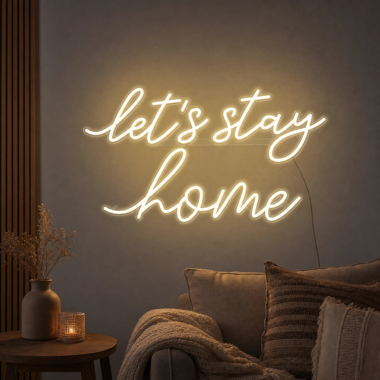Let S Stay Home LED Neon Sign Home Bar Wall Decoration high-converting product image