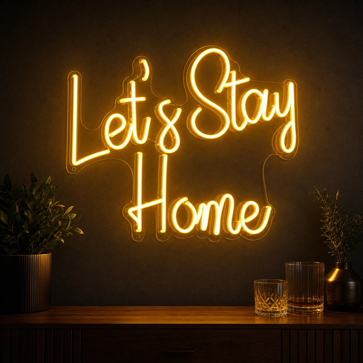 Let S Stay Home Wall Decor LED Neon Sign Home Bar Wall Decoration high-converting product image
