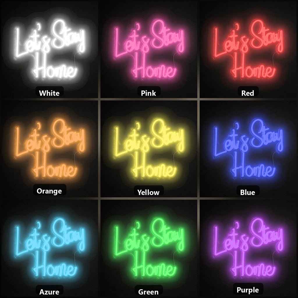 Let S Stay Home Wall Decor LED Neon Sign Home Bar Wall Decoration - Shineneon