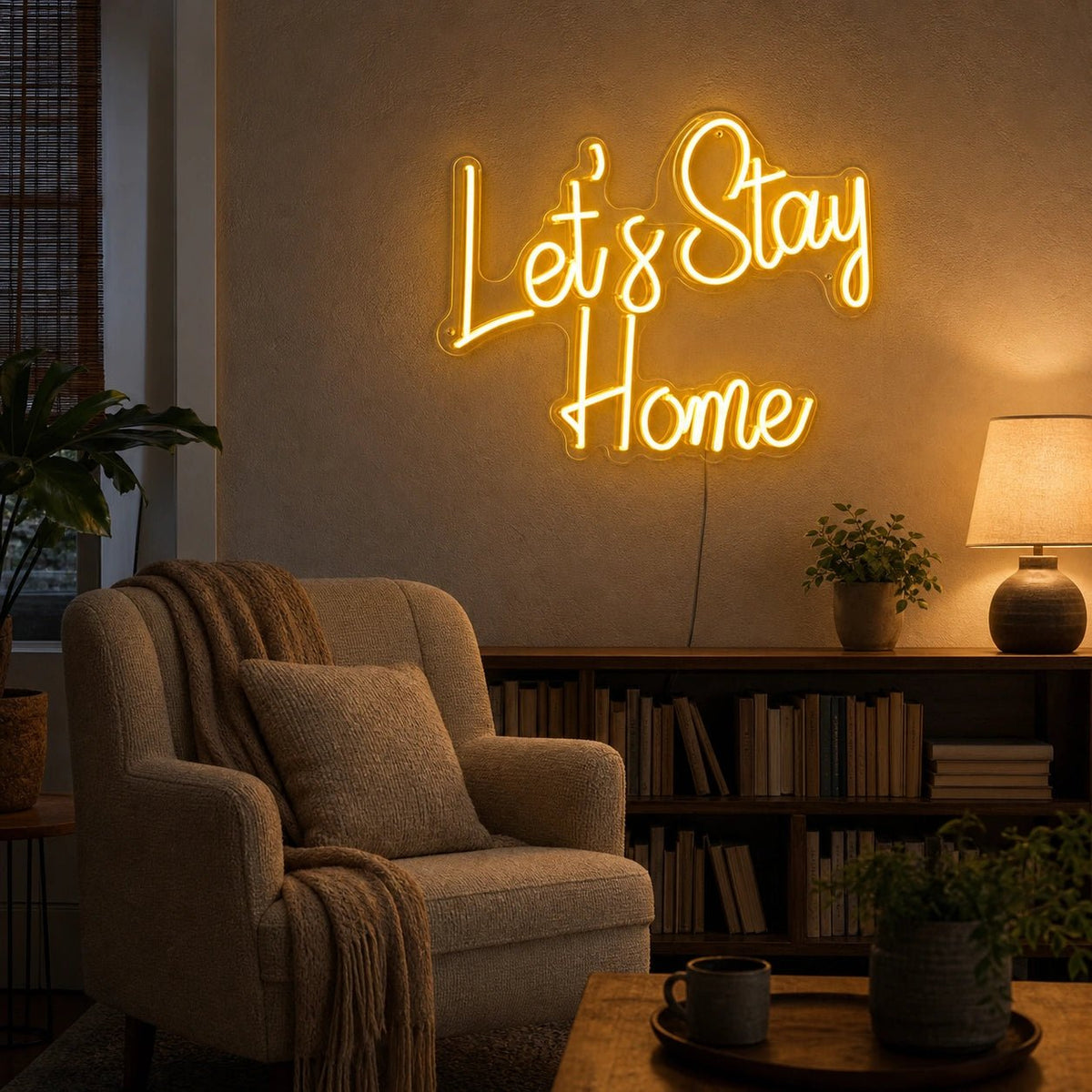 Let S Stay Home Wall Decor LED Neon Sign Man Cave Neon Sign - Shineneon