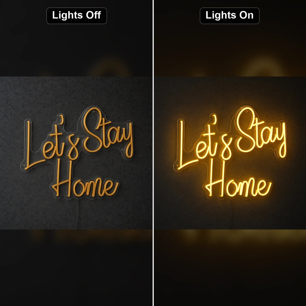 Let S Stay Home Wall Decor LED Neon Sign Man Cave Neon Sign - Shineneon