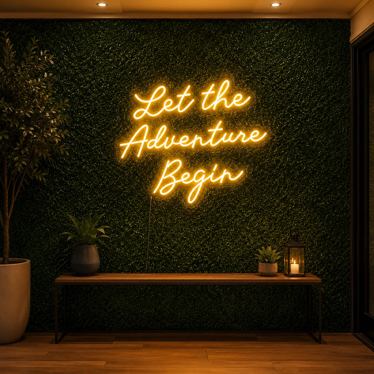 Let The Adventure Begin Man Cave LED Neon Sign color grid
