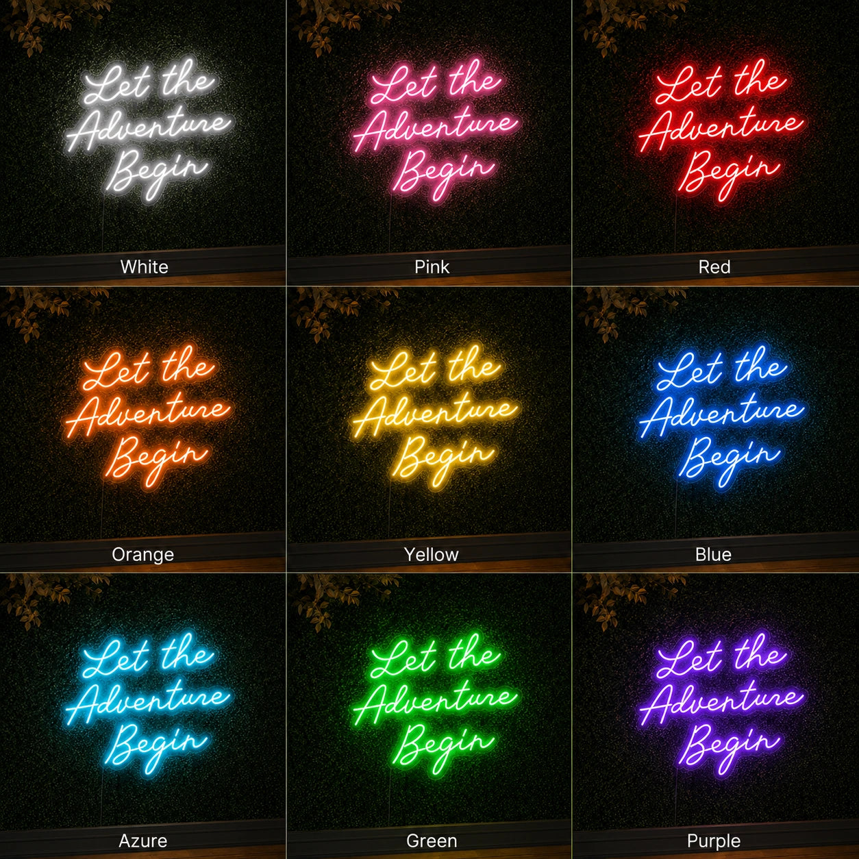 Let The Adventure Begin Man Cave LED Neon Sign day and night comparison
