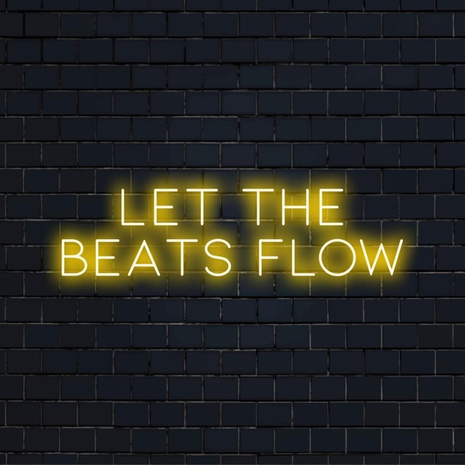 Let The Beats Flow Yellow Led Neon Sign For Music Studio Bar Decor | Shineneon