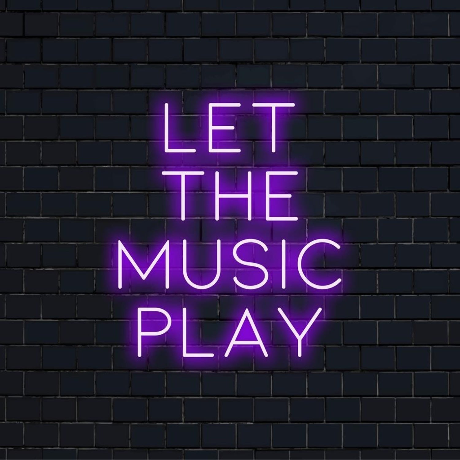 Let The Music Play Purple Led Neon Sign For Bars Music Studios | Shineneon