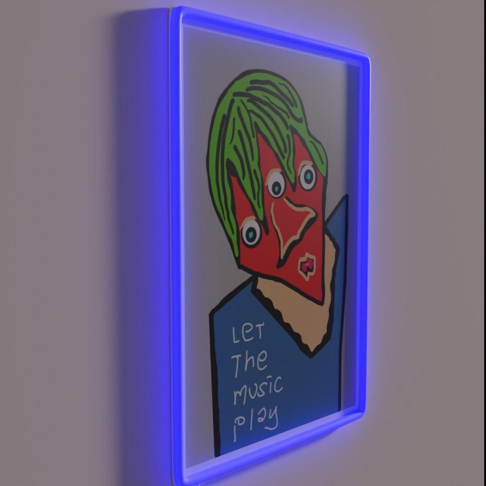 Let The Music Play Rgb Led Neon Sign Bar Art Wall Decor