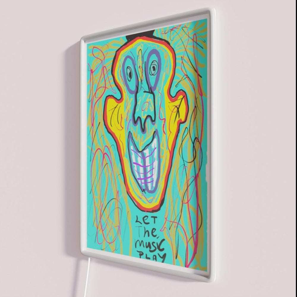 Let The Music Play Rgb Led Neon Sign Bar Decors Green