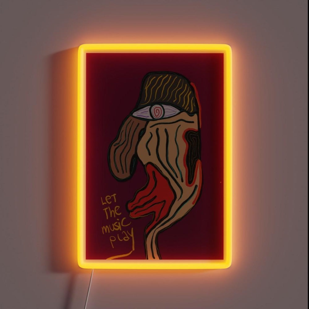Let The Music Play Rgb Led Neon Sign Bar Living Room Wall Decor