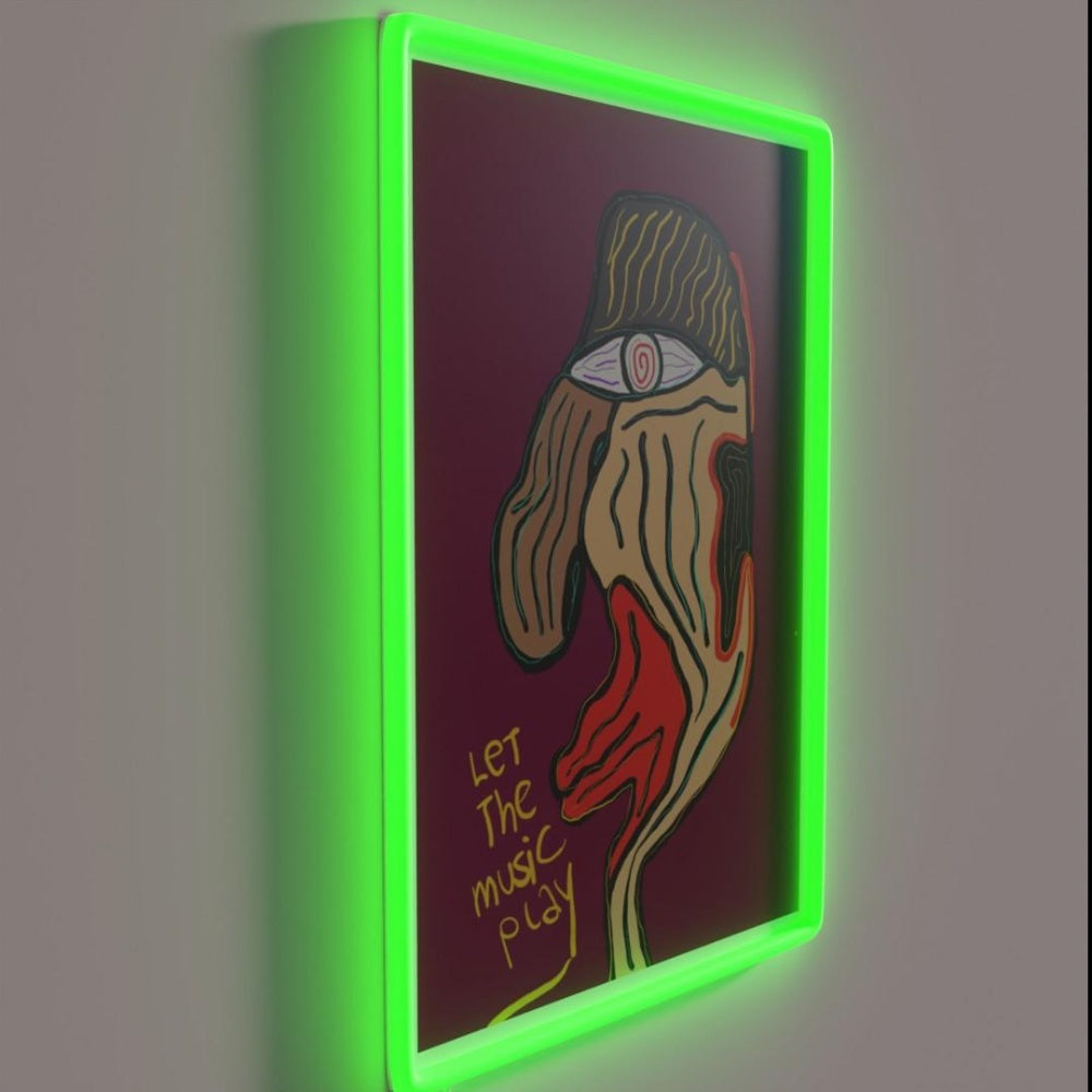 Let The Music Play Rgb Led Neon Sign Bar Living Room Wall Decor