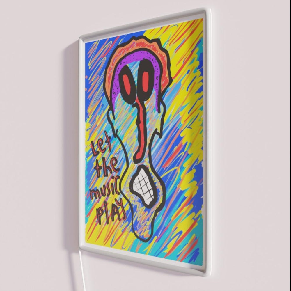 Let The Music Play Rgb Led Neon Sign Bar Neon Initials Wall Art