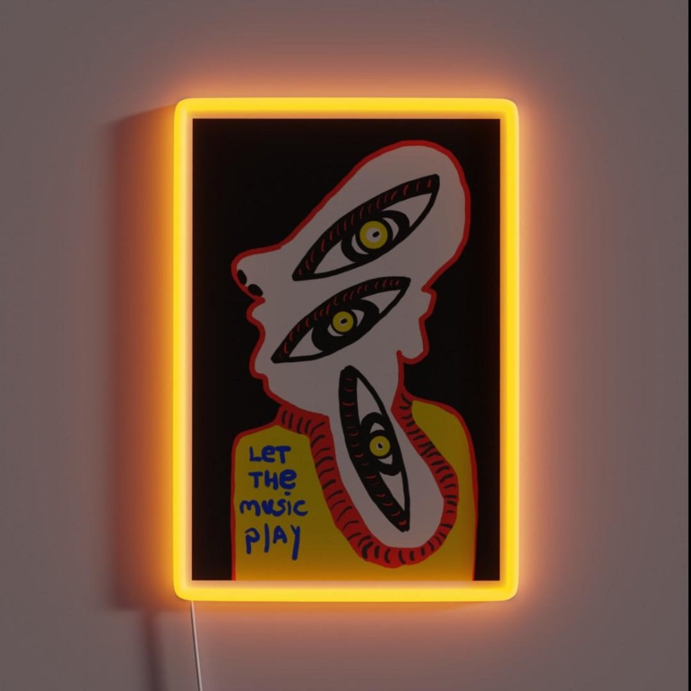 Let The Music Play Rgb Led Neon Sign Bar Neon Wall Art