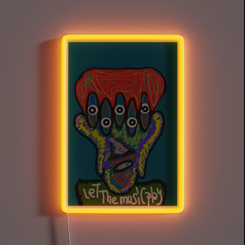 Let The Music Play Rgb Led Neon Sign Bar Pop Art Neon Sign