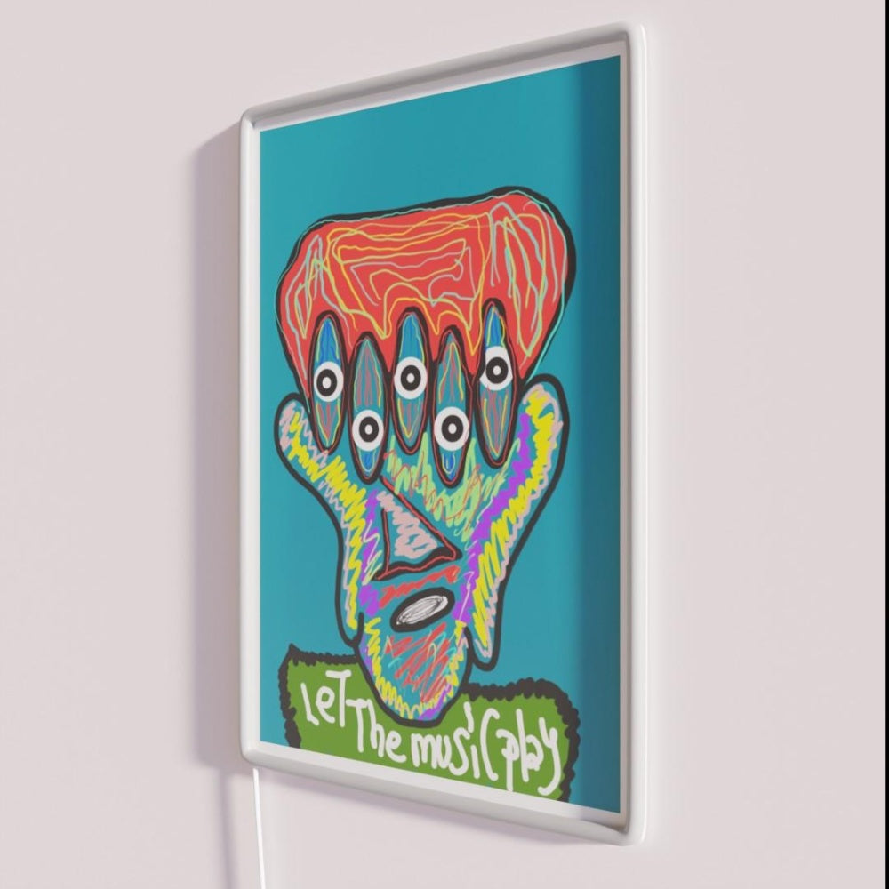 Let The Music Play Rgb Led Neon Sign Bar Pop Art Neon Sign