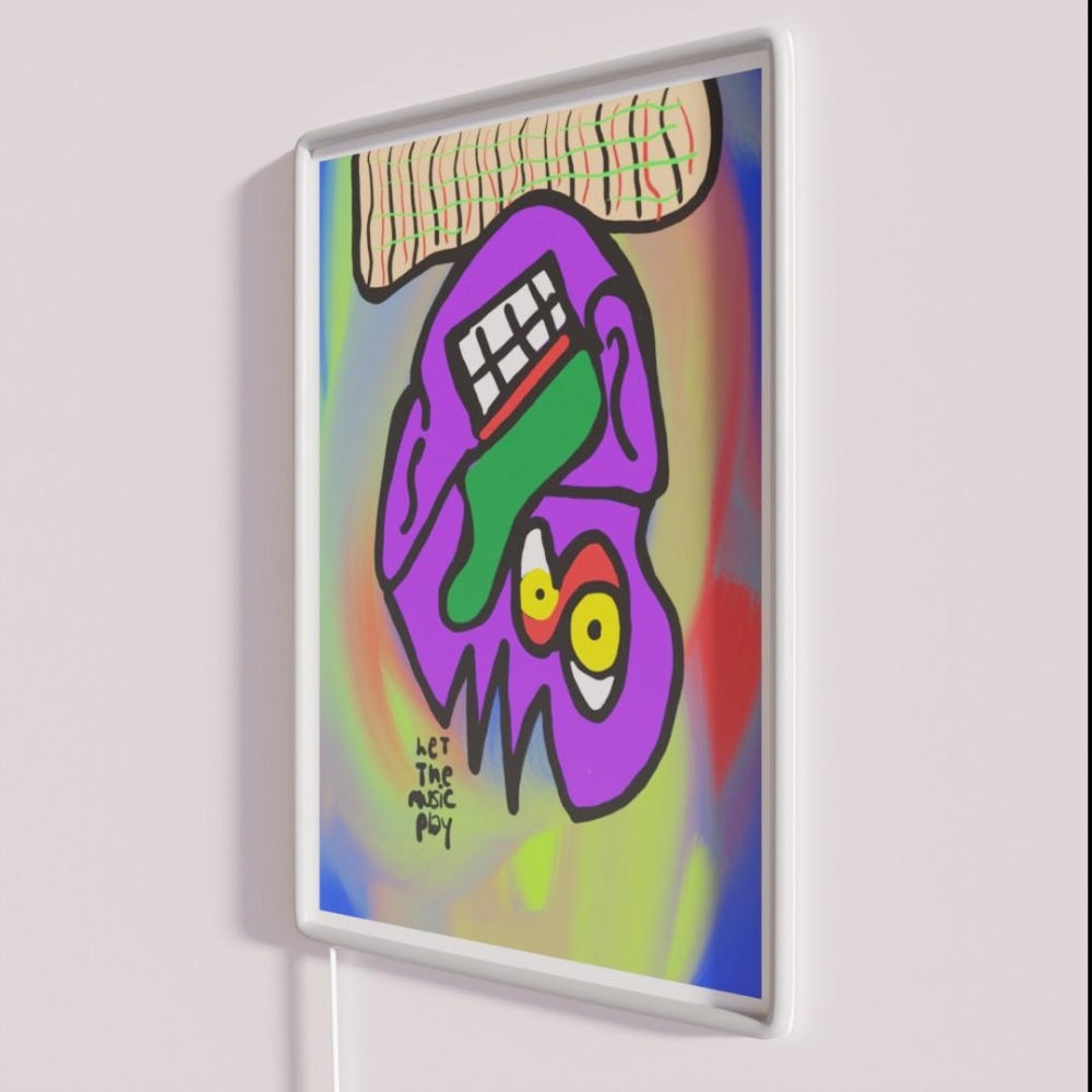 Let The Music Play Rgb Led Neon Sign Bar Pop Art Neon Wall Sign