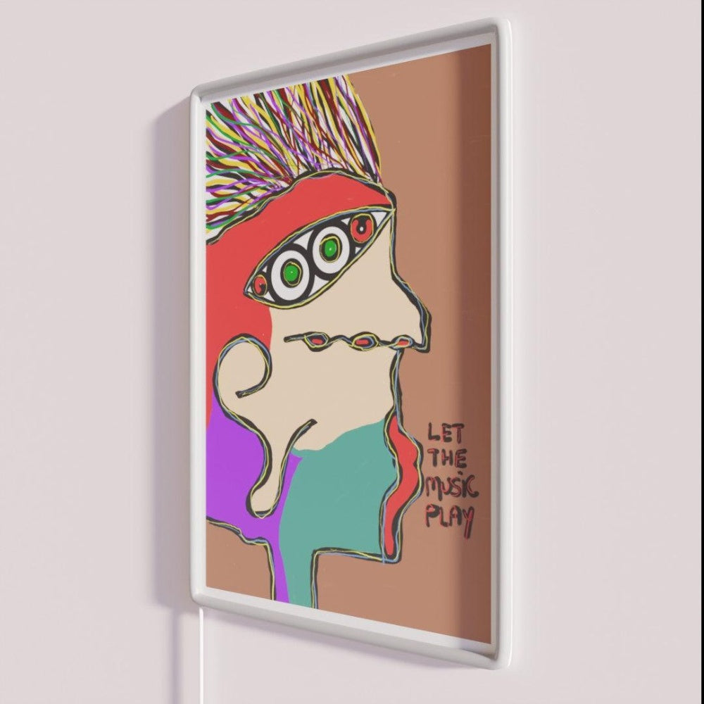 Let The Music Play Rgb Led Neon Sign Bar Rustic Wall Decor