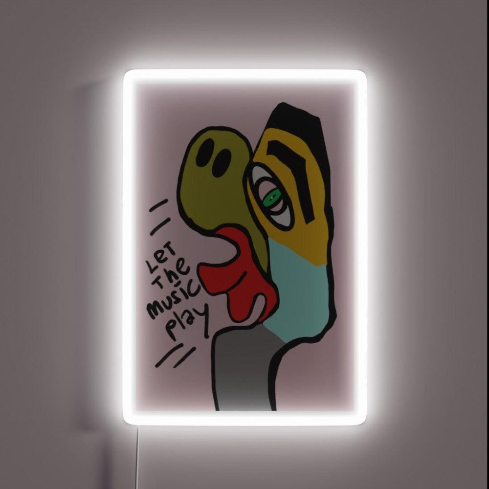 Let The Music Play Rgb Led Neon Sign Bar Storefront Neon Sign