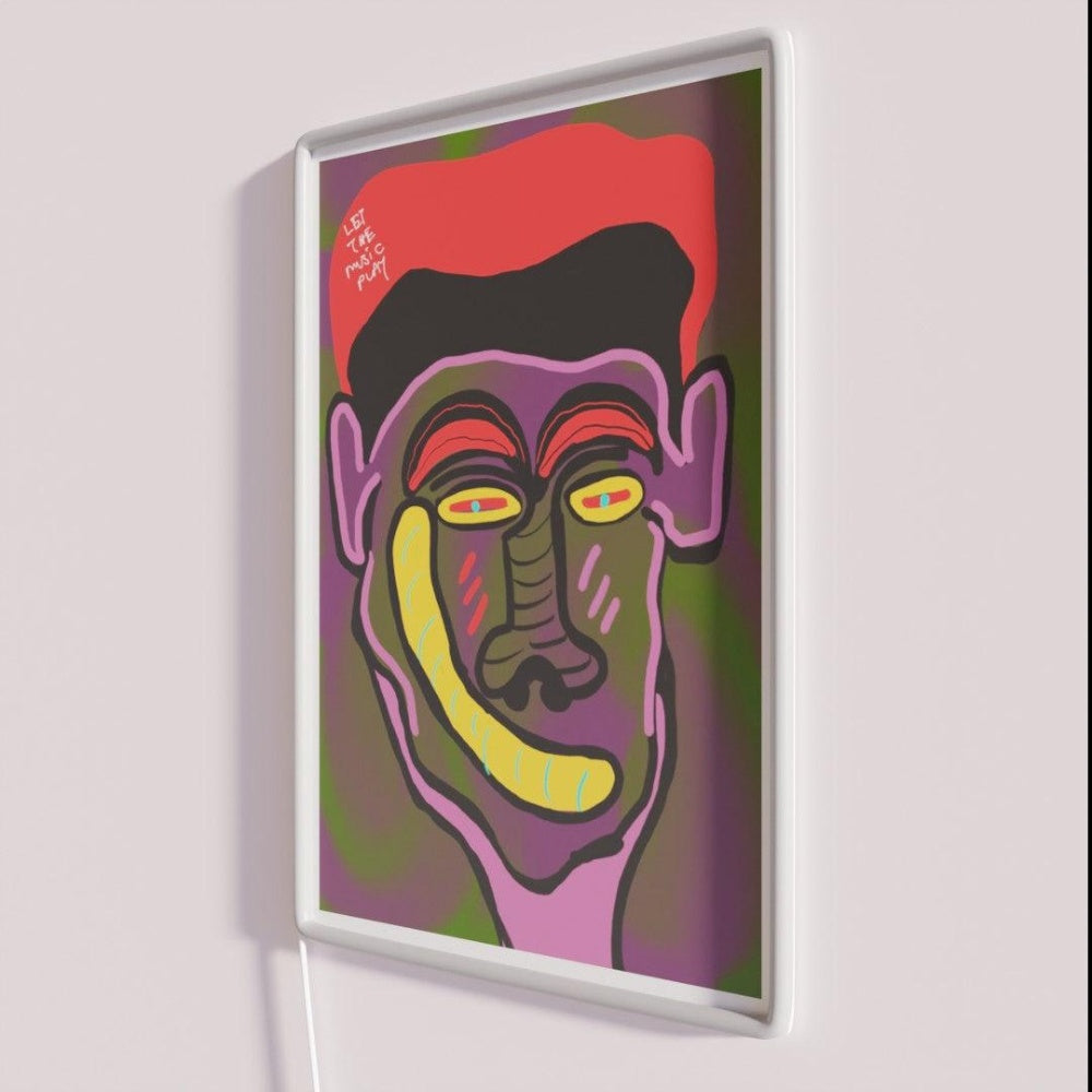 Let The Music Play Rgb Led Neon Sign Bar Uv Printed Large Neon Wall Art