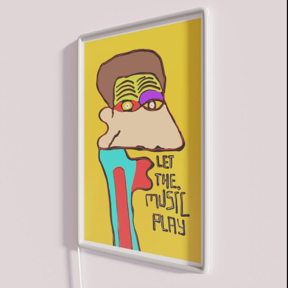 Let The Music Play Rgb Led Neon Sign Bar Uv Printed Neon Art Sign