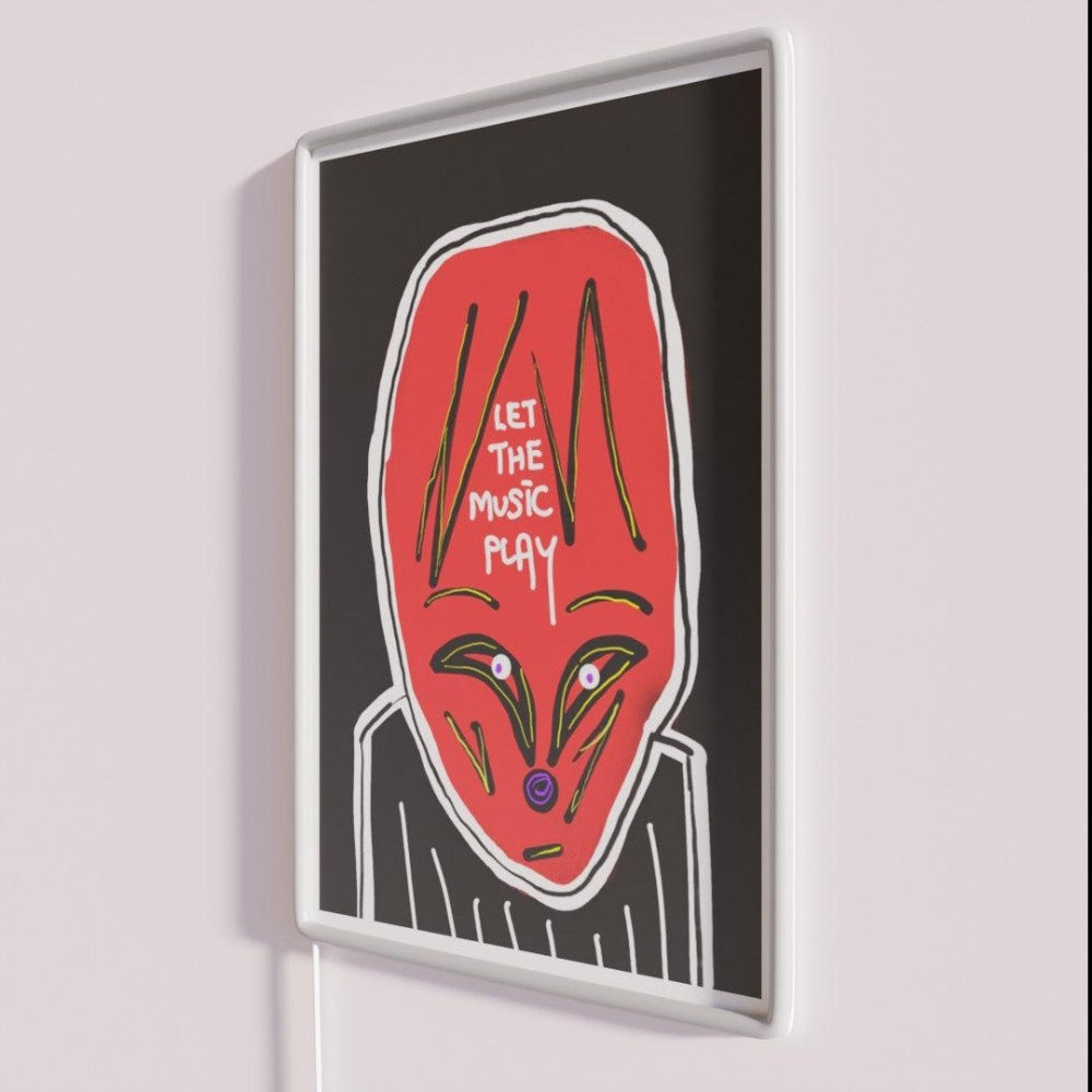 Let The Music Play Rgb Led Neon Sign Bar Uv Printed Neon Art Wall Decor