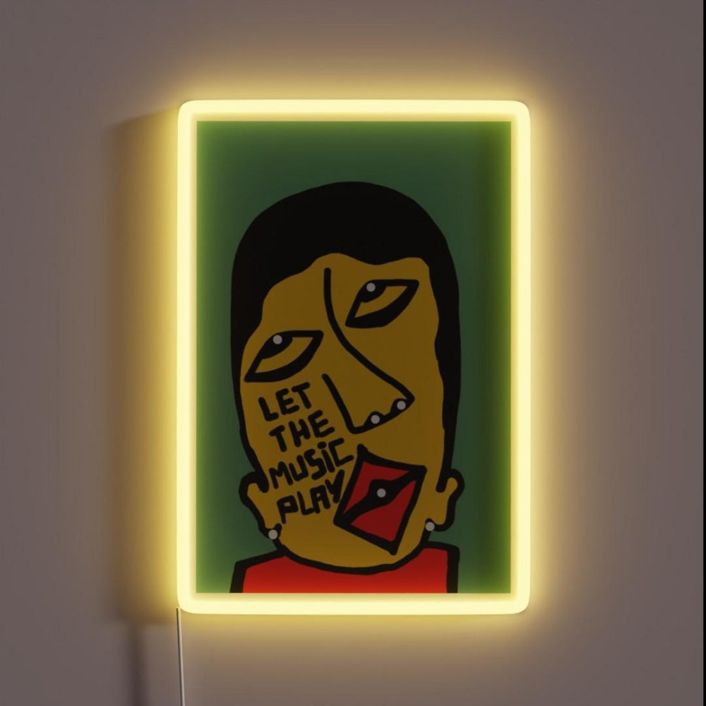 Let The Music Play Rgb Led Neon Sign Bar Uv Wall Neon Sign For Business
