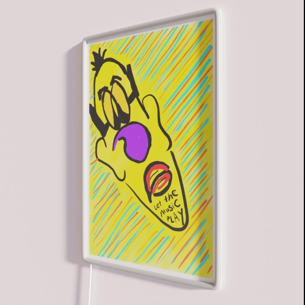 Let The Music Play Rgb Led Neon Sign Bar Uv Wall Storefront Neon Sign