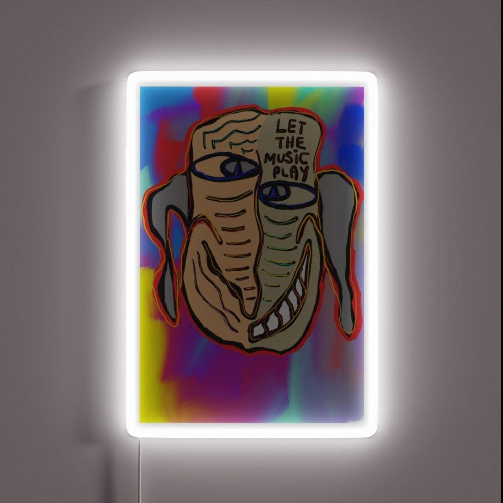 Let The Music Play Rgb Led Neon Sign Bar Wall Canvas Wall Decor