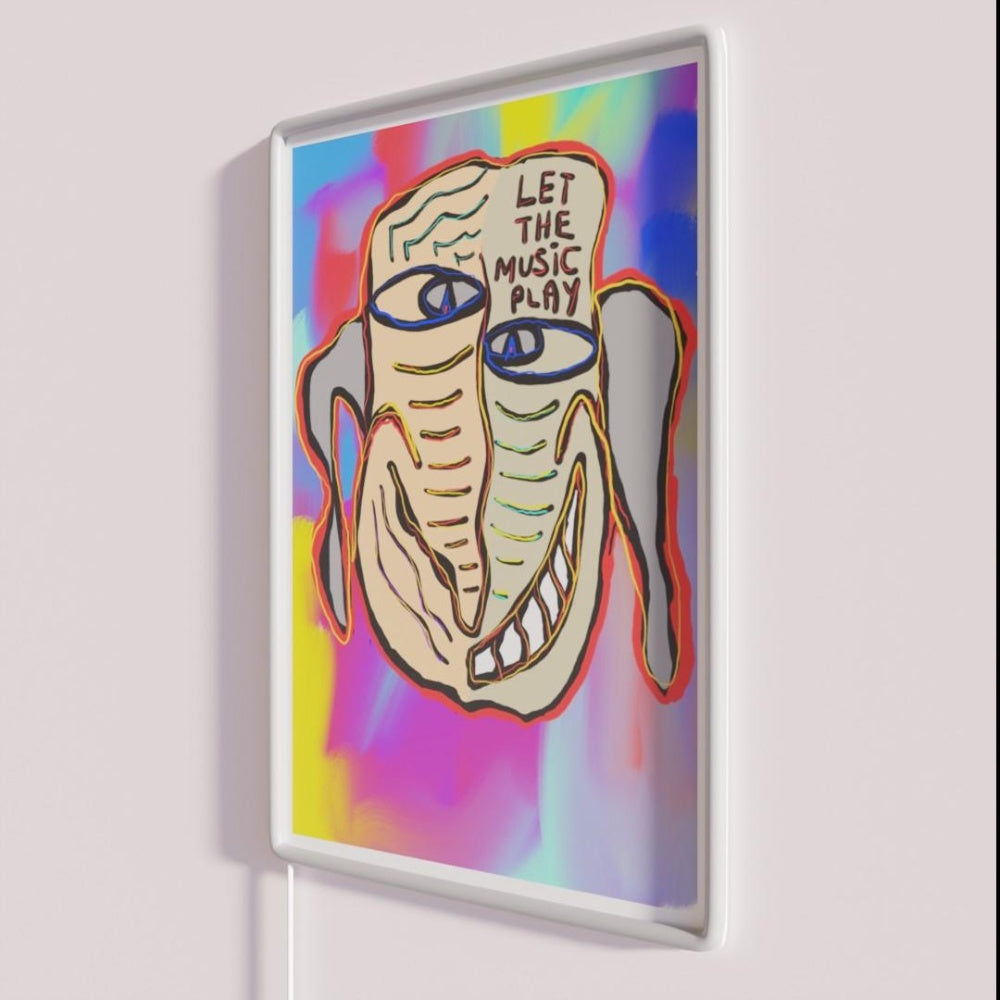 Let The Music Play Rgb Led Neon Sign Bar Wall Canvas Wall Decor