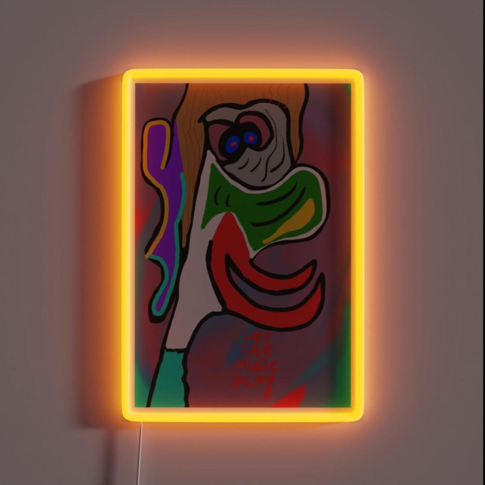 Let The Music Play Rgb Led Neon Sign Bar Wall Decor Custom Neon