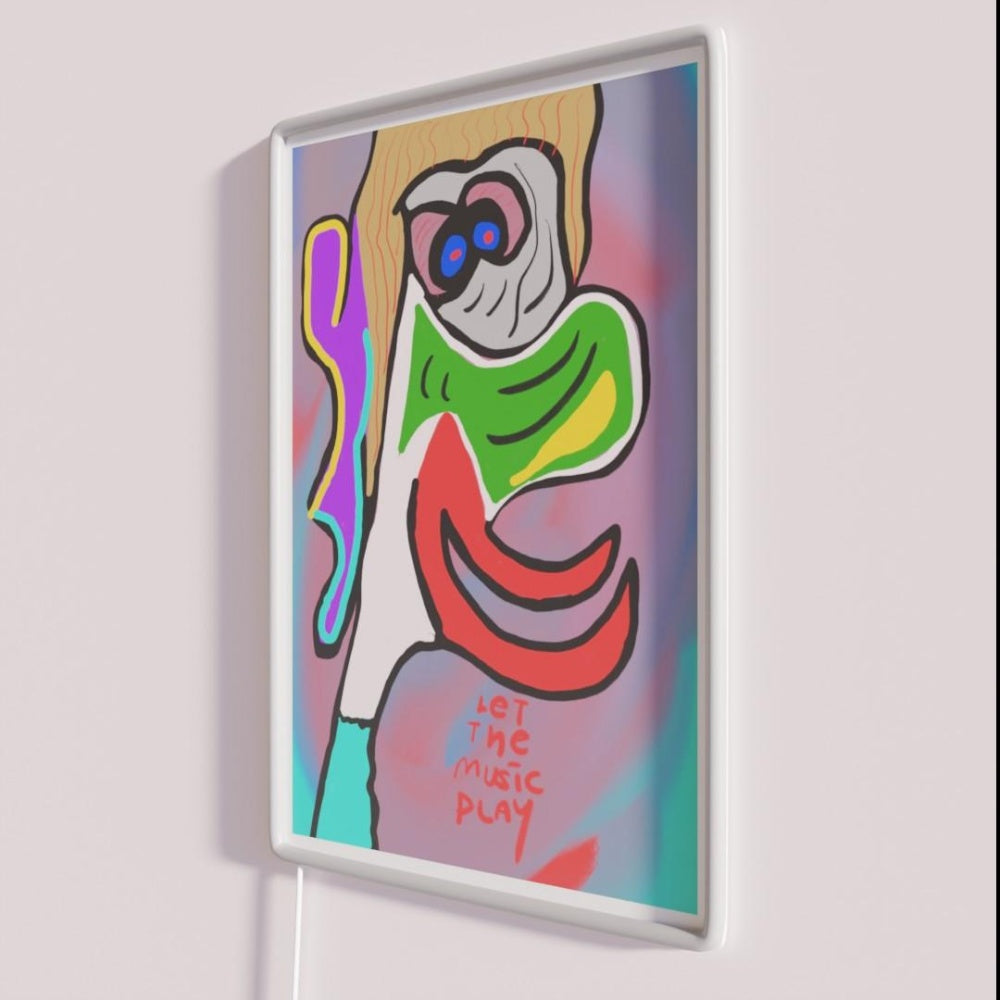 Let The Music Play Rgb Led Neon Sign Bar Wall Decor Custom Neon