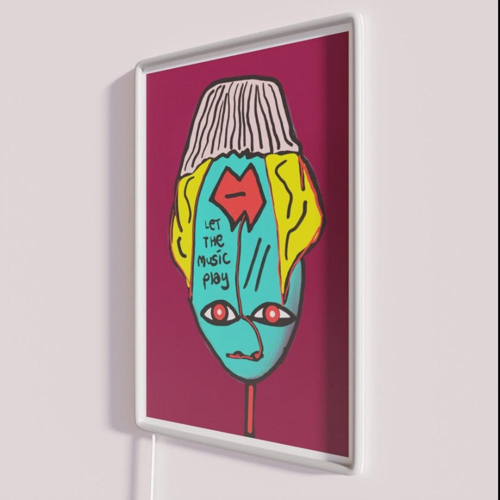 Let The Music Play Rgb Led Neon Sign Bar Wall Decor Custom Neon Sign