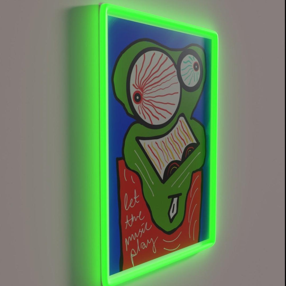 Let The Music Play Rgb Led Neon Sign Bar Wall Decor Custom Wall Decor