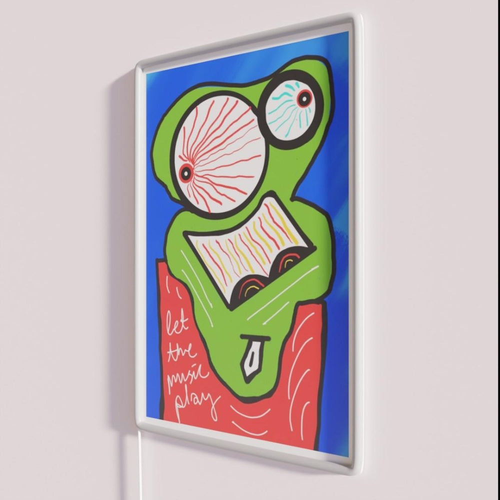 Let The Music Play Rgb Led Neon Sign Bar Wall Decor Custom Wall Decor