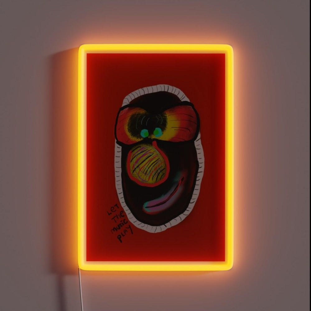 Let The Music Play Rgb Led Neon Sign Bar Wall Decor Vintage Wall Decor