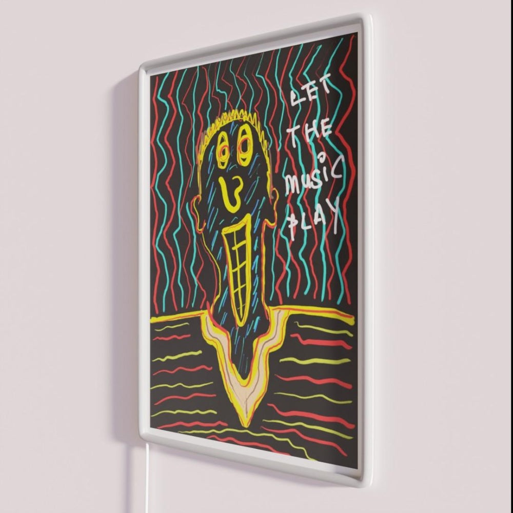 Let The Music Play Rgb Led Neon Sign Custom Art Neon