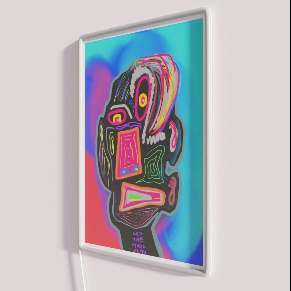 Let The Music Play Rgb Led Neon Sign Home Pop Art Neon Sign