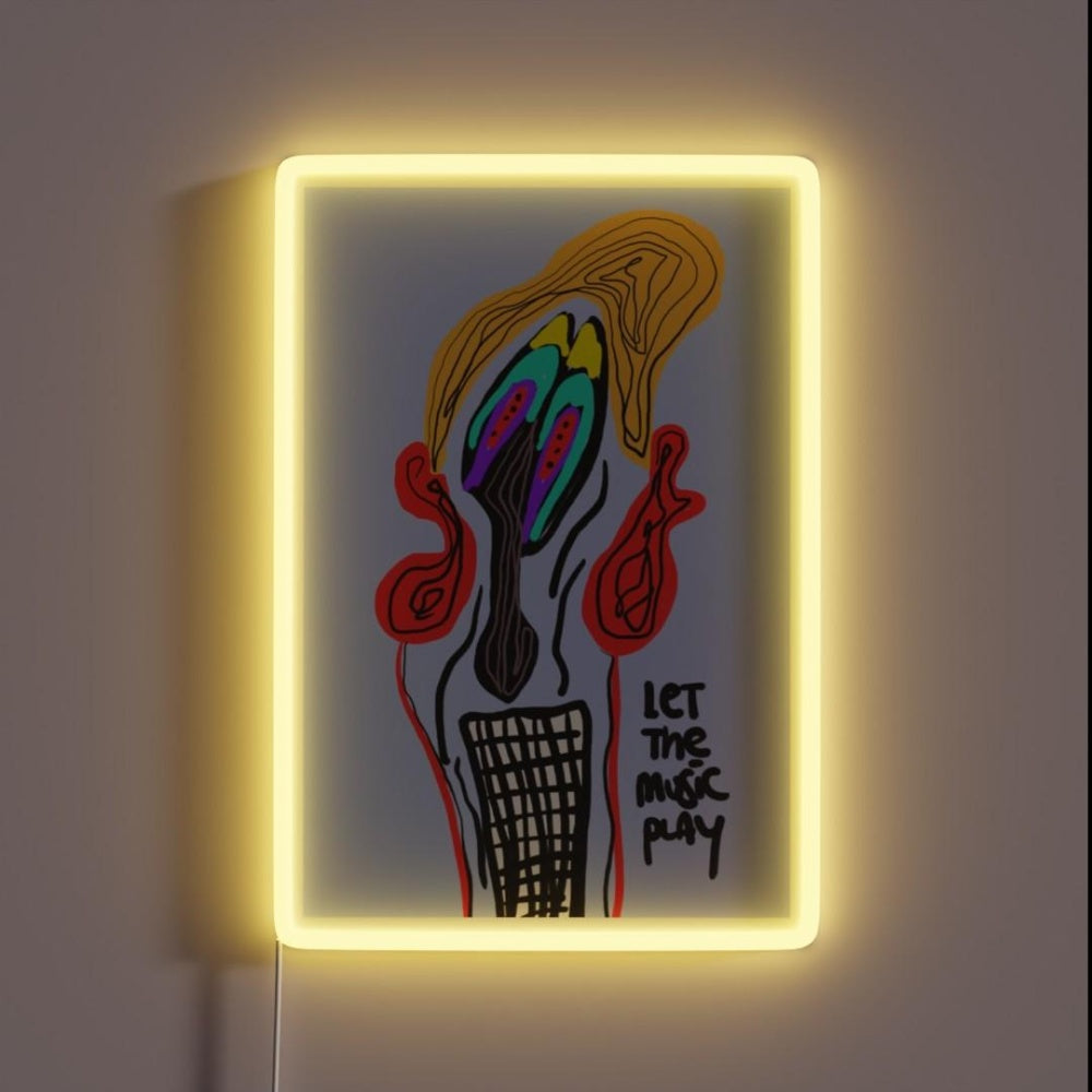 Let The Music Play Rgb Led Neon Sign Neon Sign Wall Art