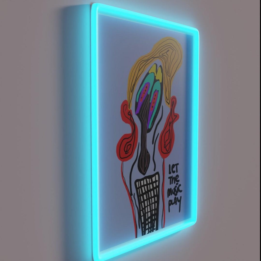 Let The Music Play Rgb Led Neon Sign Neon Sign Wall Art