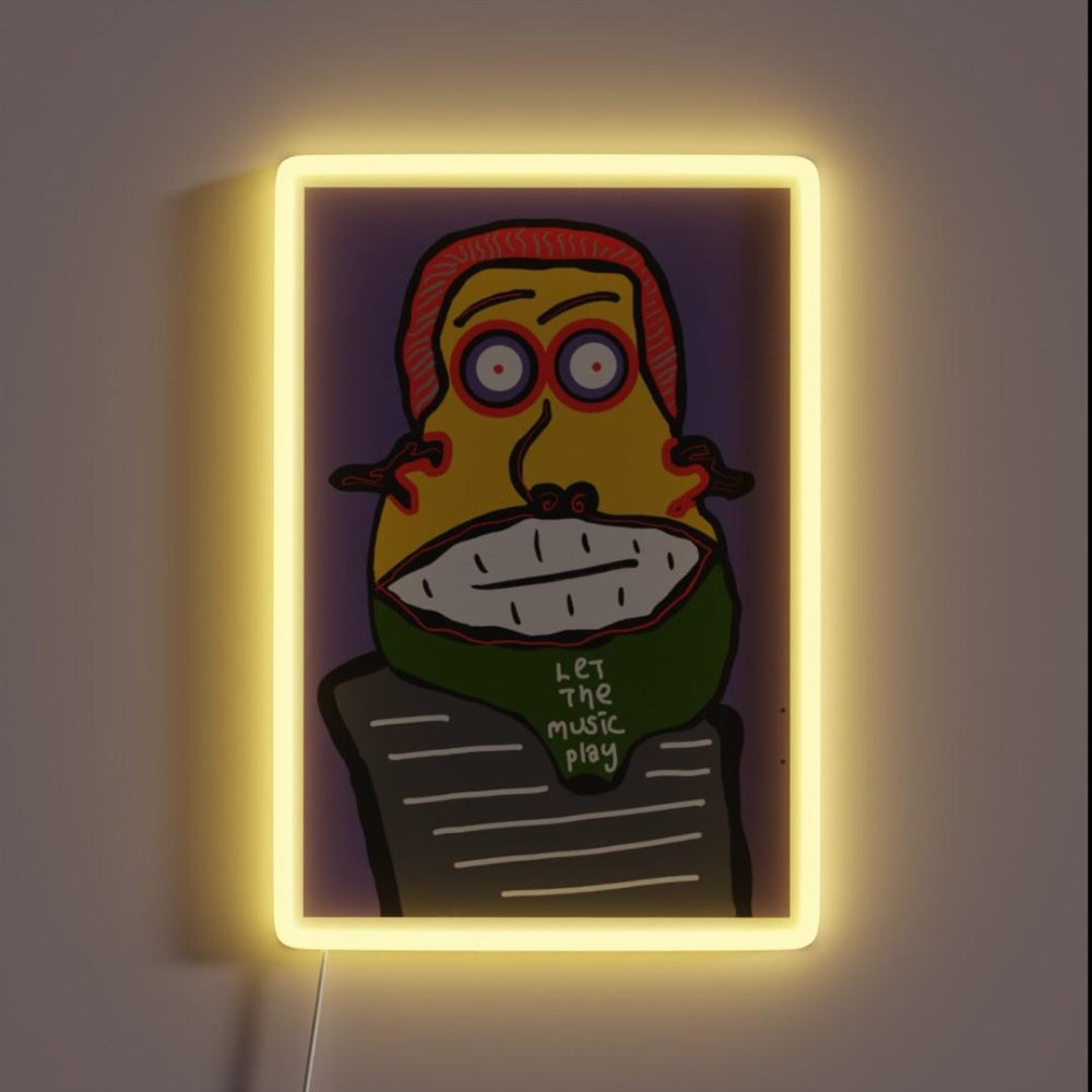 Let The Music Play Rgb Led Neon Sign Restaurant Aesthetic Neon Sign