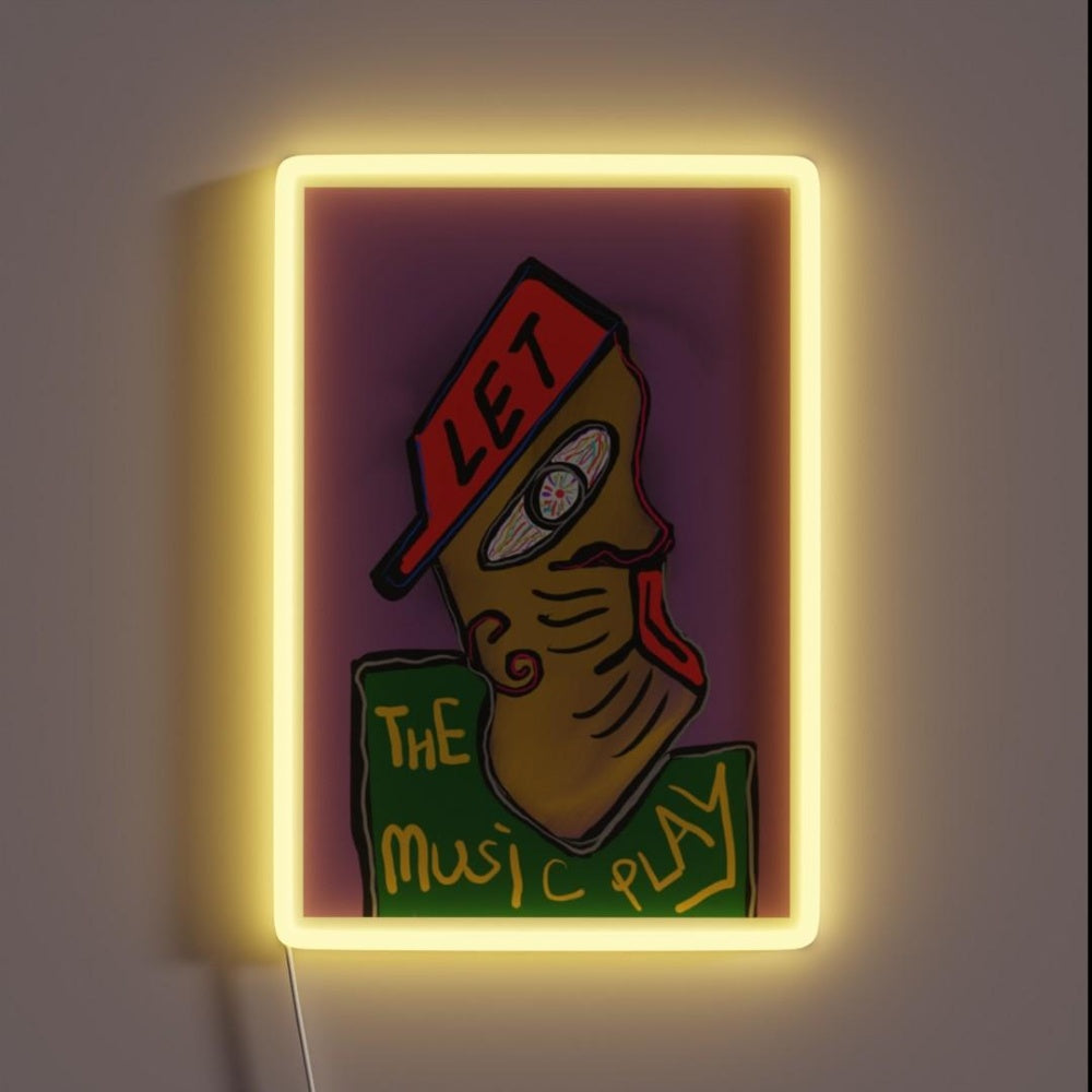 Let The Music Play Rgb Led Neon Sign Restaurant Artistic Neon Light