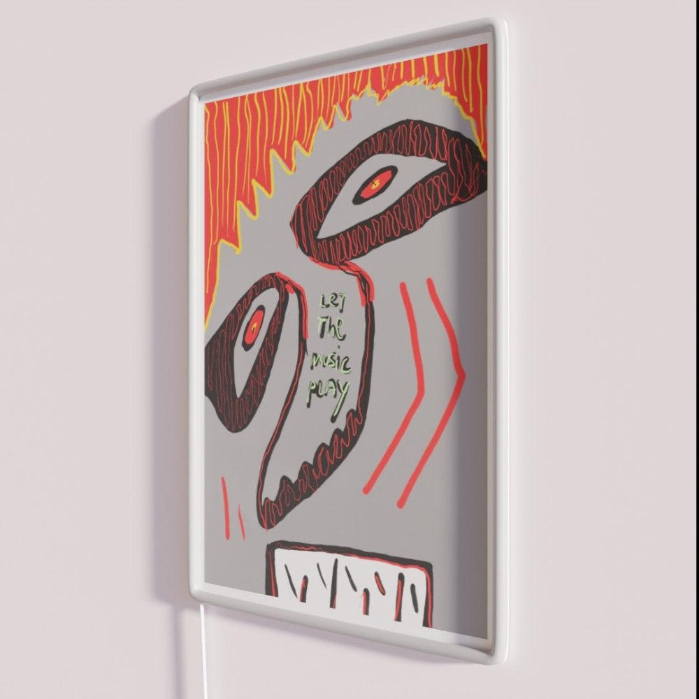 Let The Music Play Rgb Led Neon Sign Uv Printed Modern Neon Wall Art