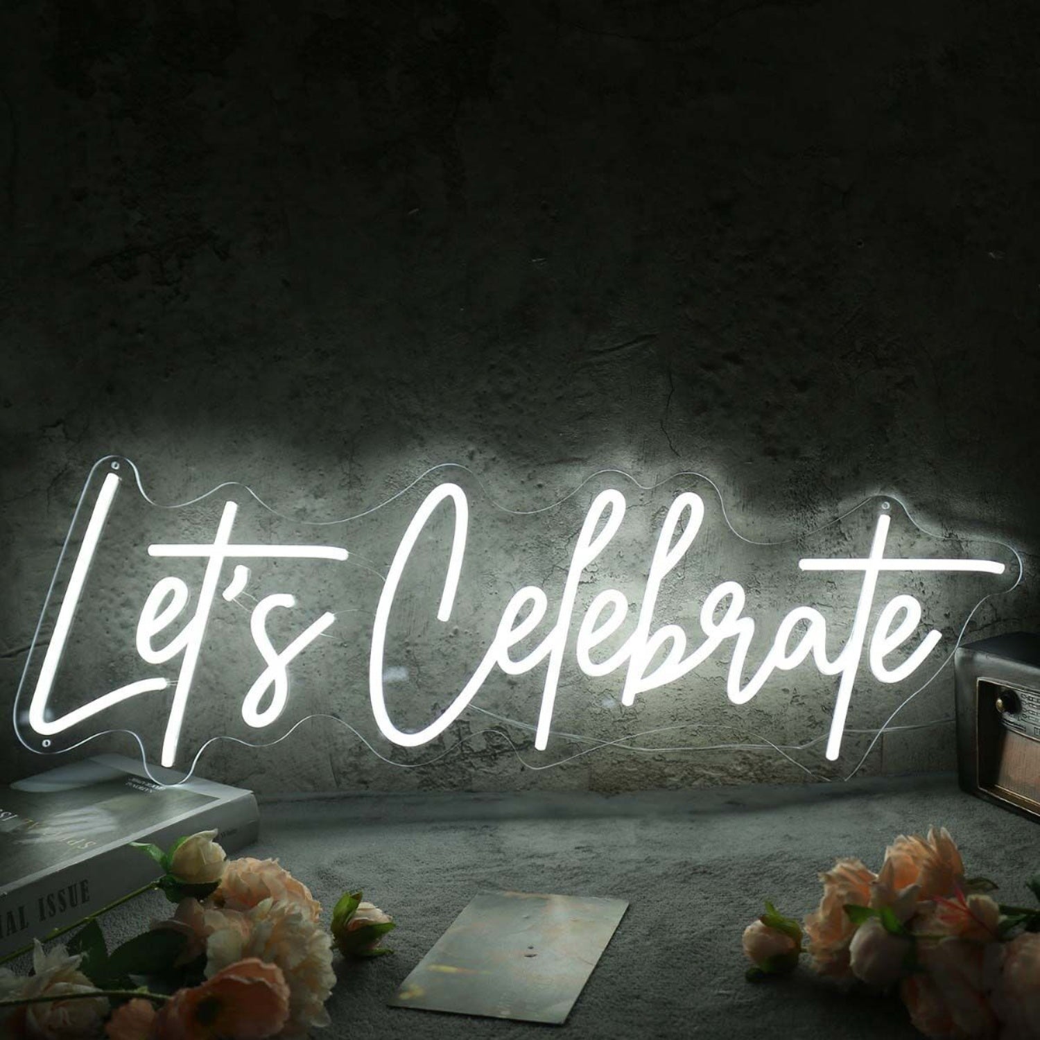 Let Us Celebrate White Neon Sign | Shineneon