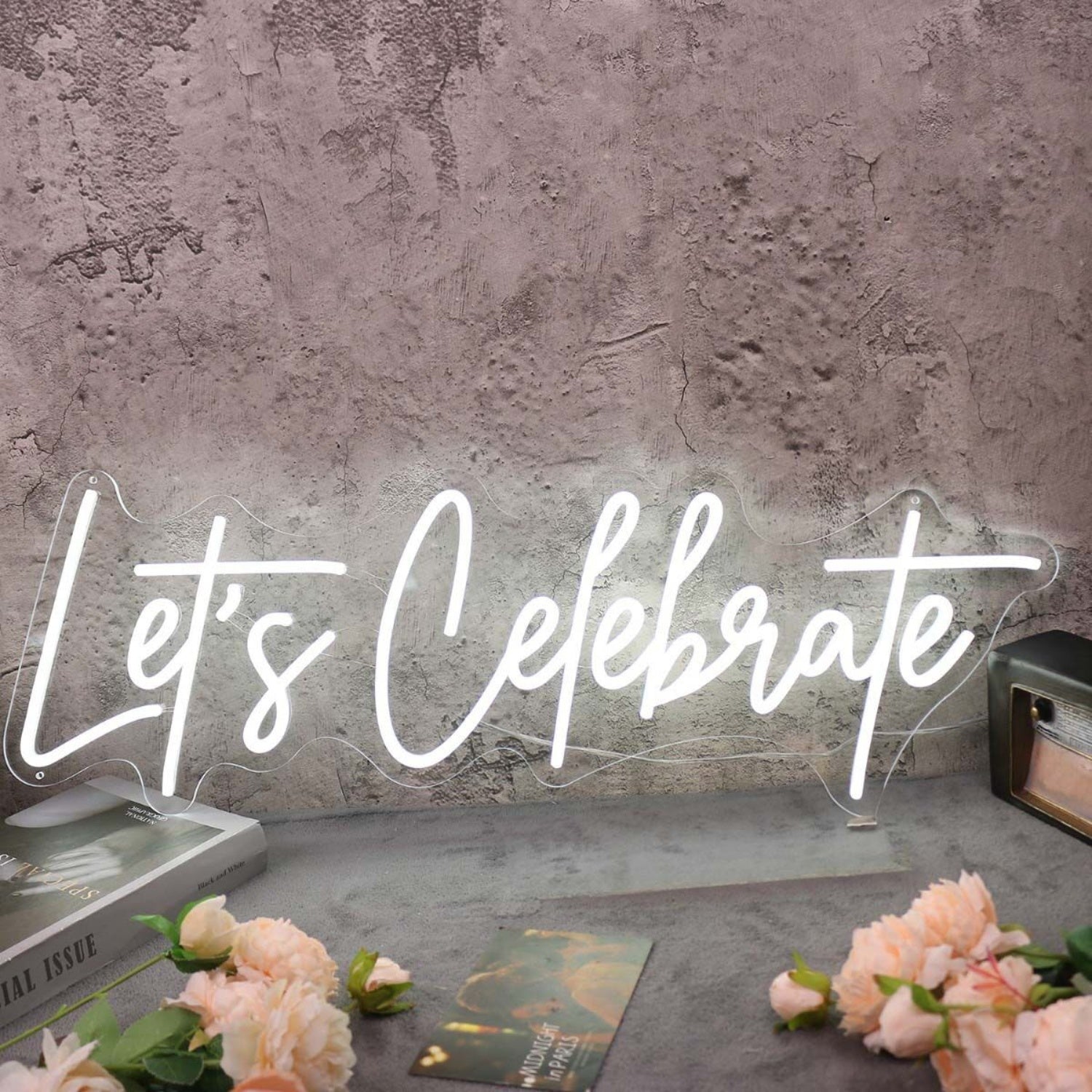 Let Us Celebrate White Neon Sign | Shineneon