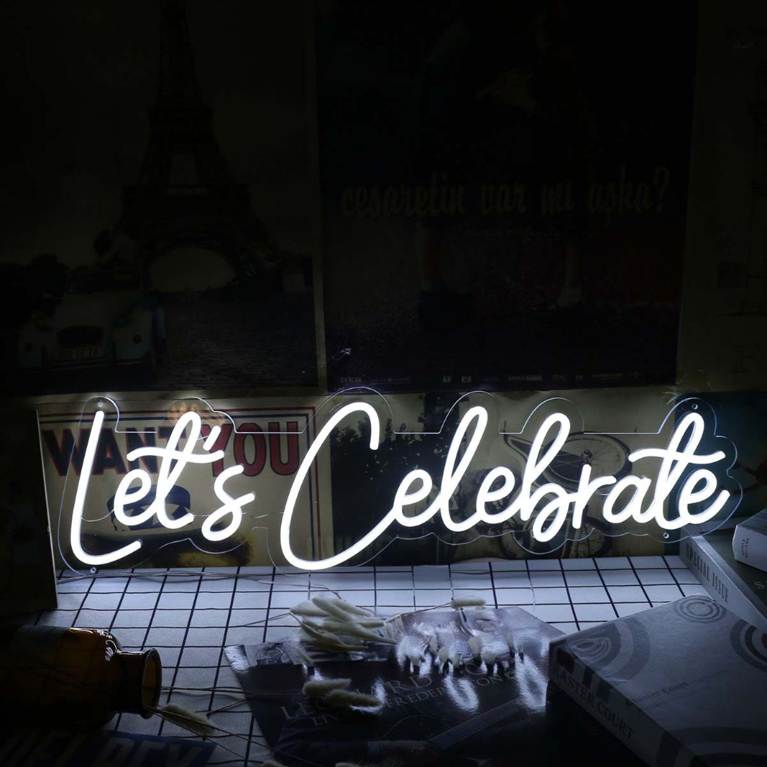 Let Us Celebrate White Party Neon Sign | Shineneon
