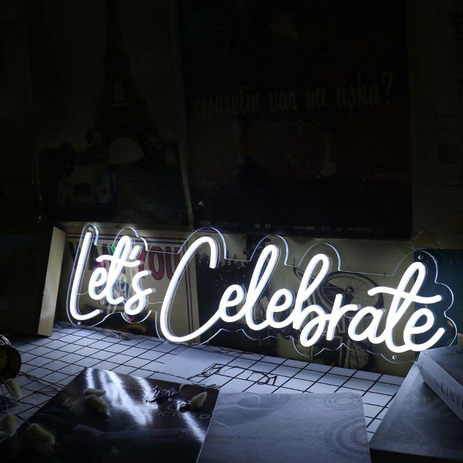 Let Us Celebrate White Party Neon Sign | Shineneon